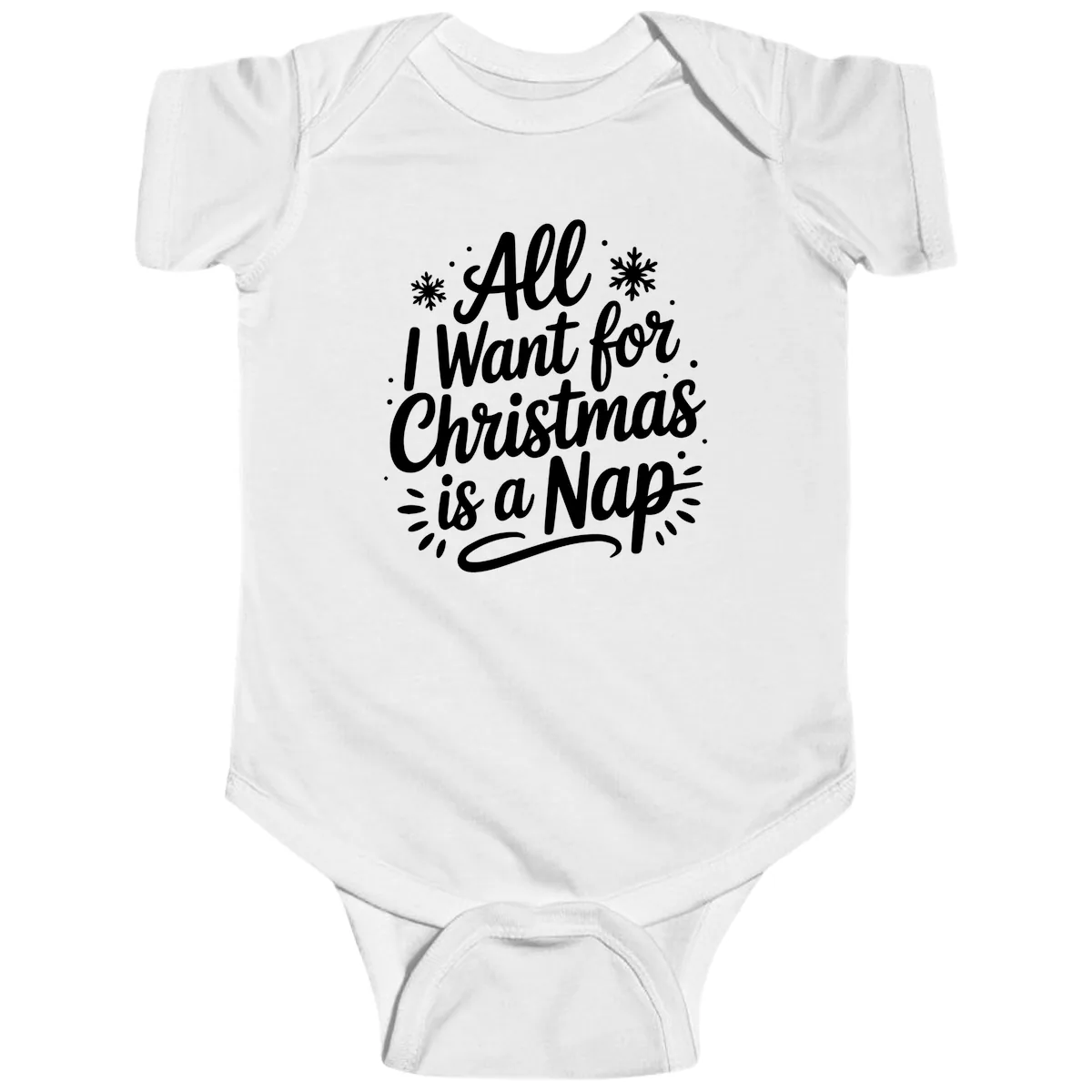 All I Want For Christmas Is A Nap Baby Onesie in White